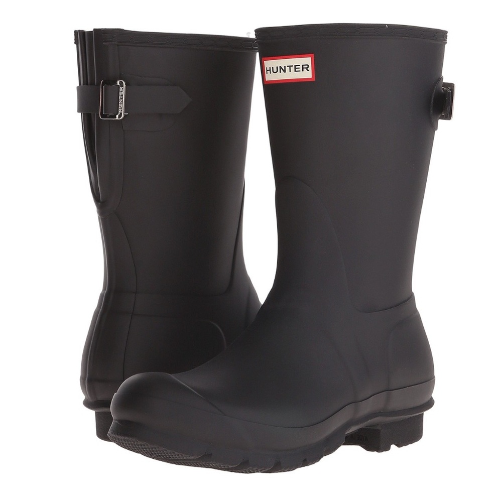 Hunter Black Matte Mid-Calf Rain Boots